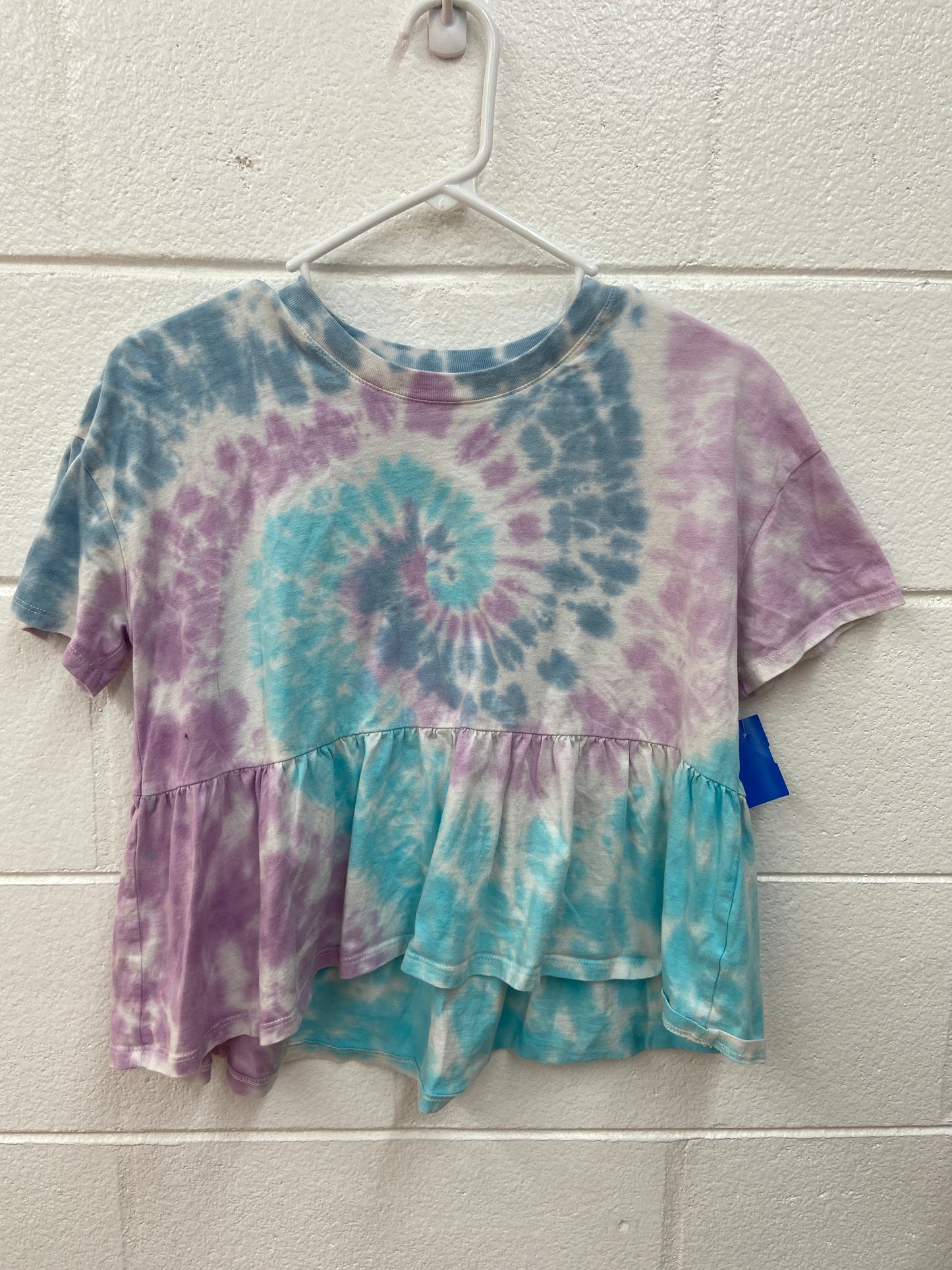 GIRLS SIZE 12/14 SUGAR & JADE TYE DYE PEPLUM TOP
