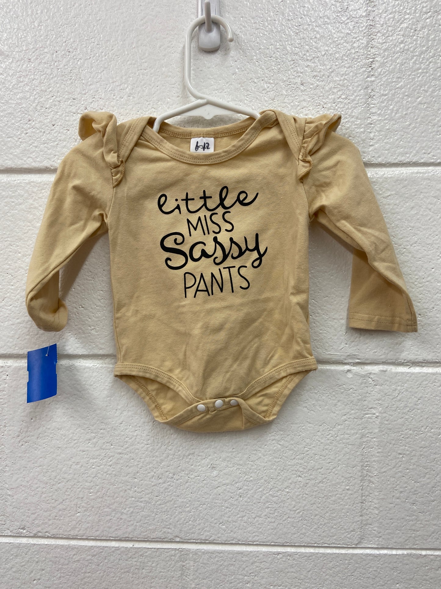 GIRLS ONESIE LITTLE MISS SASSY PANTS 6/12M