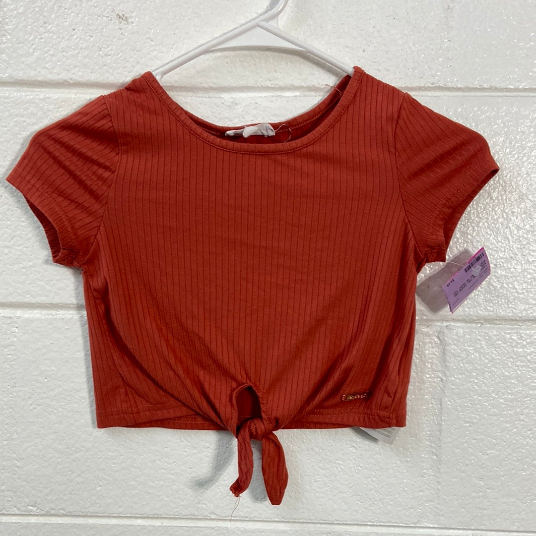 KENZIE GIRL SIZE 10 RIBBED TIE FRONT TOP