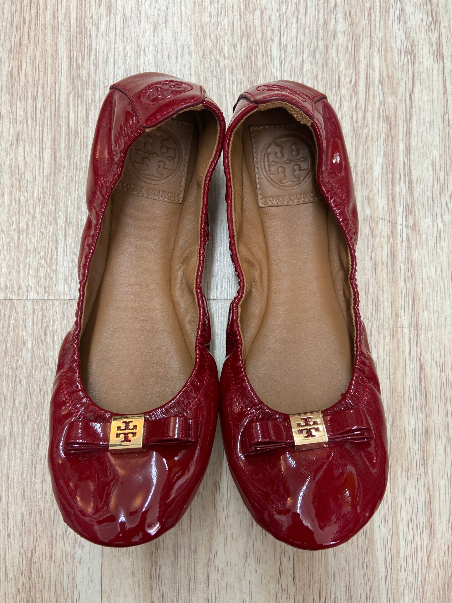 TORY BURCH SIZE 7 BALLET FLATS PATENT LEATHER