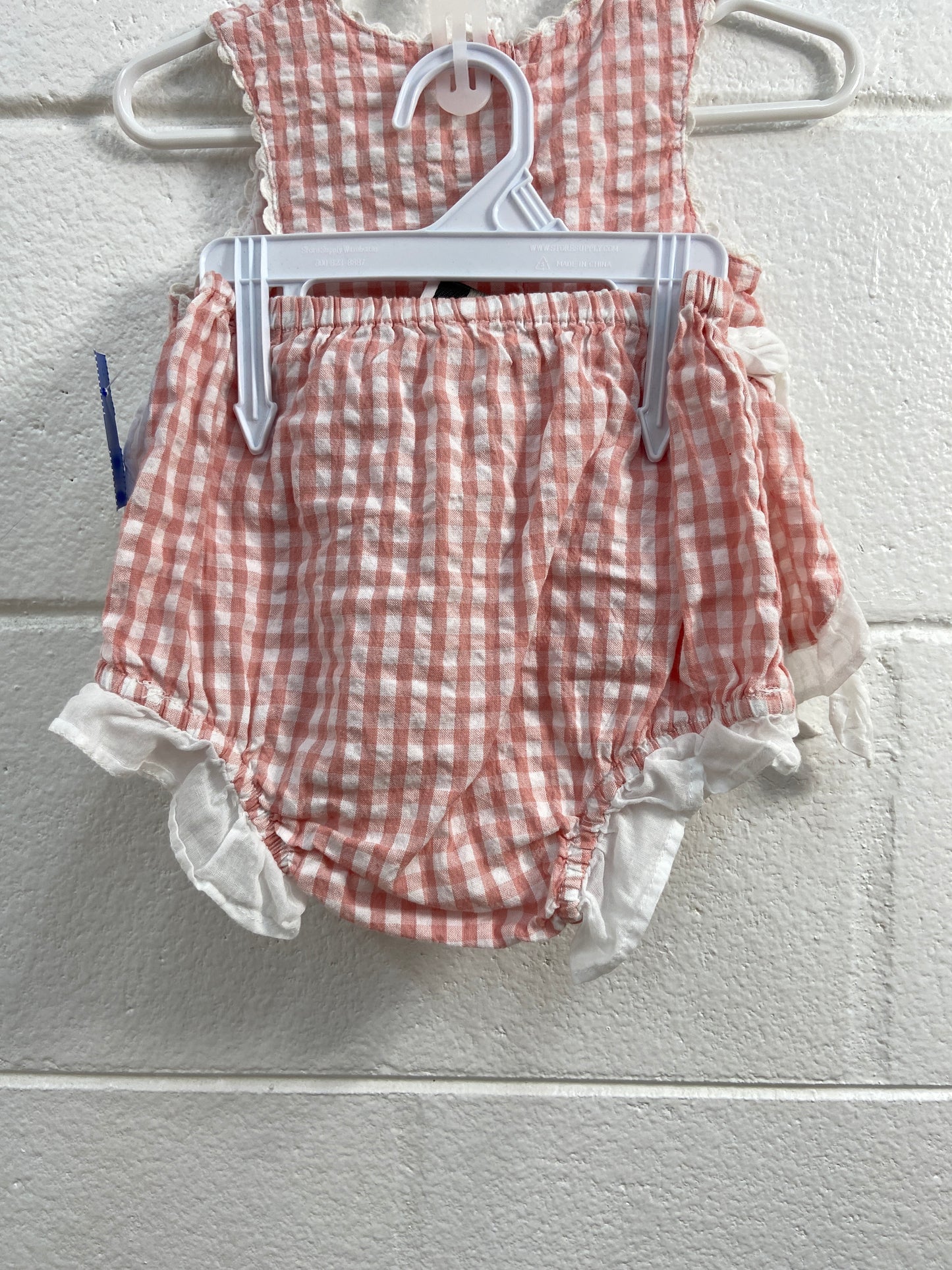 GIRLS 18M RARE EDIITIONS GINGHAM 2 PC SET