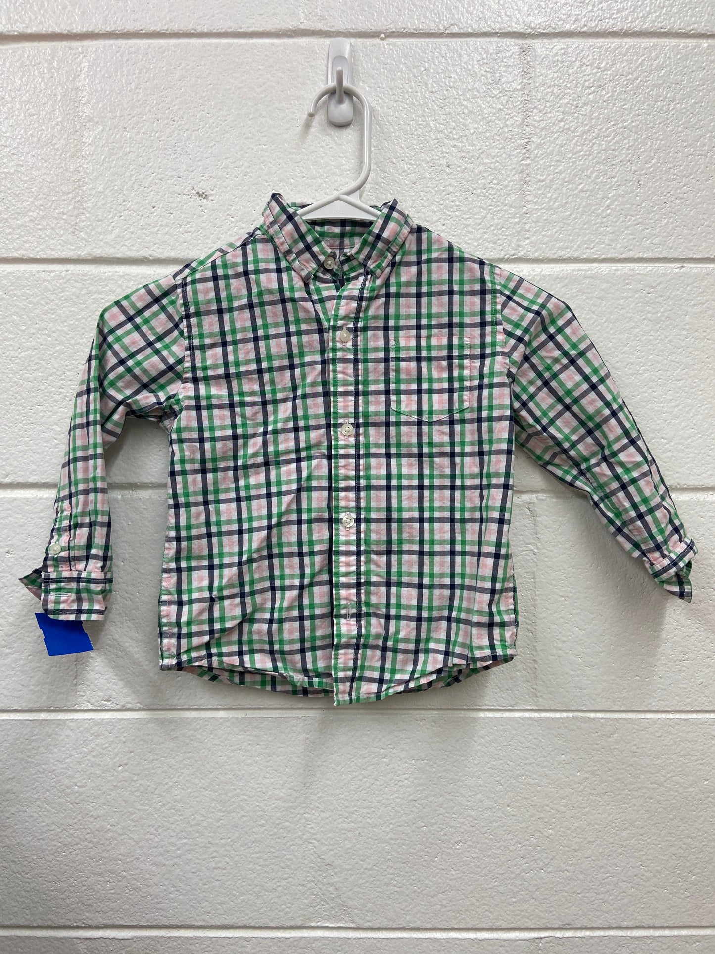 BOYS 3T JANIE AND JACK LS PLAID BUTTON UP TOP