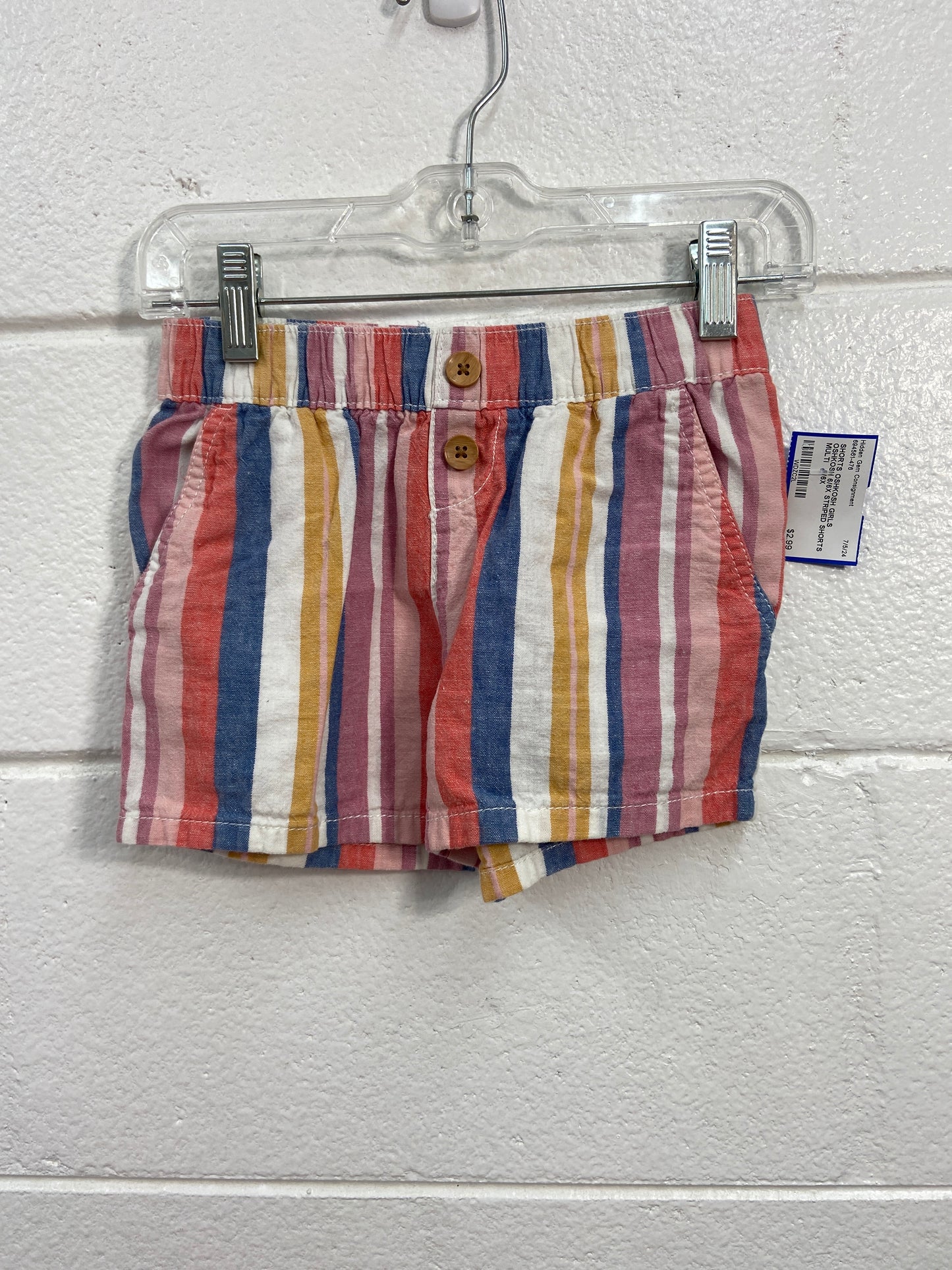 GIRLS OSHKOSH 6/6X STRIPED SHORTS