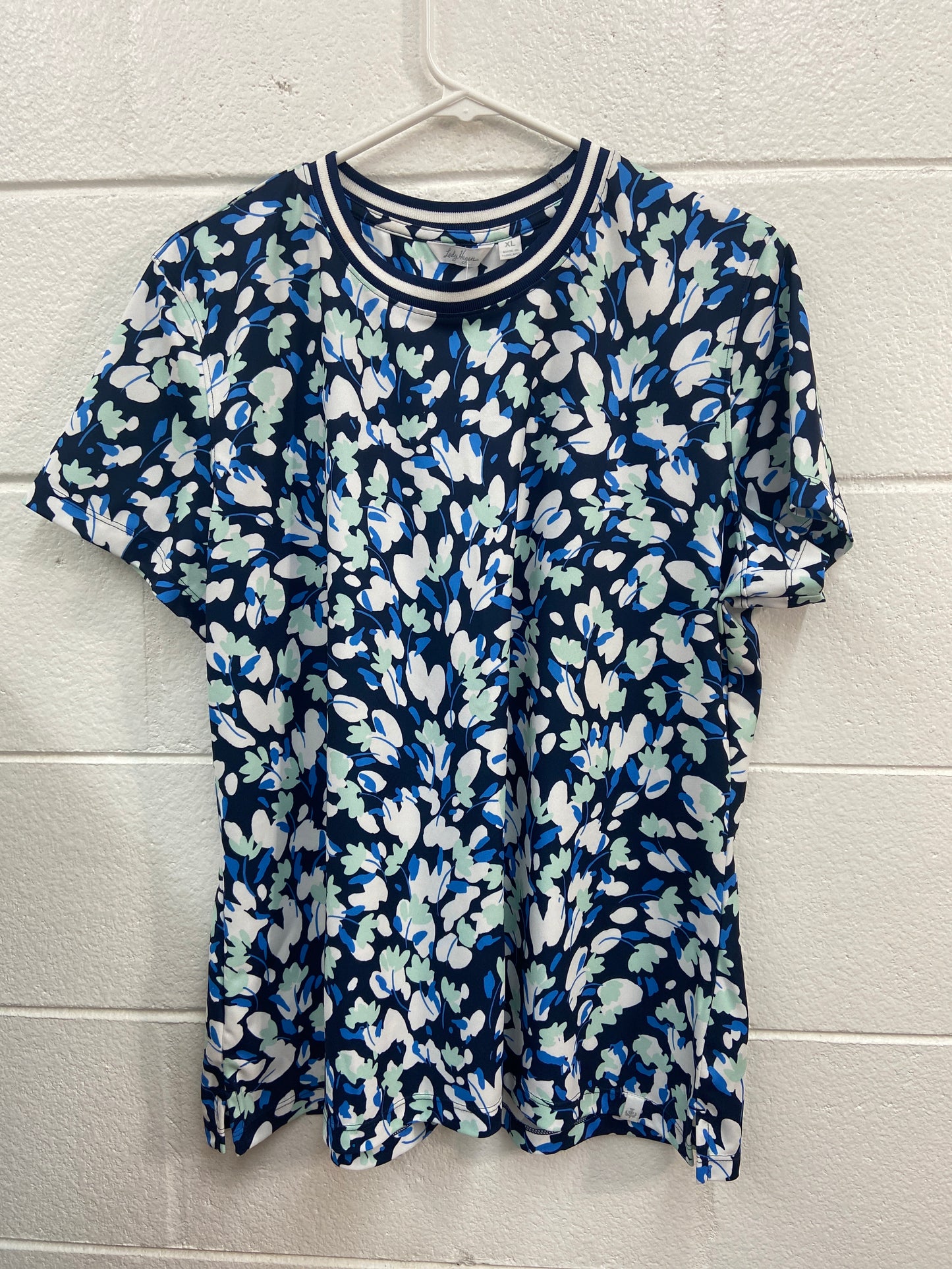 WOMENS LADY HAGEN BLUE FLORAL TOP XL