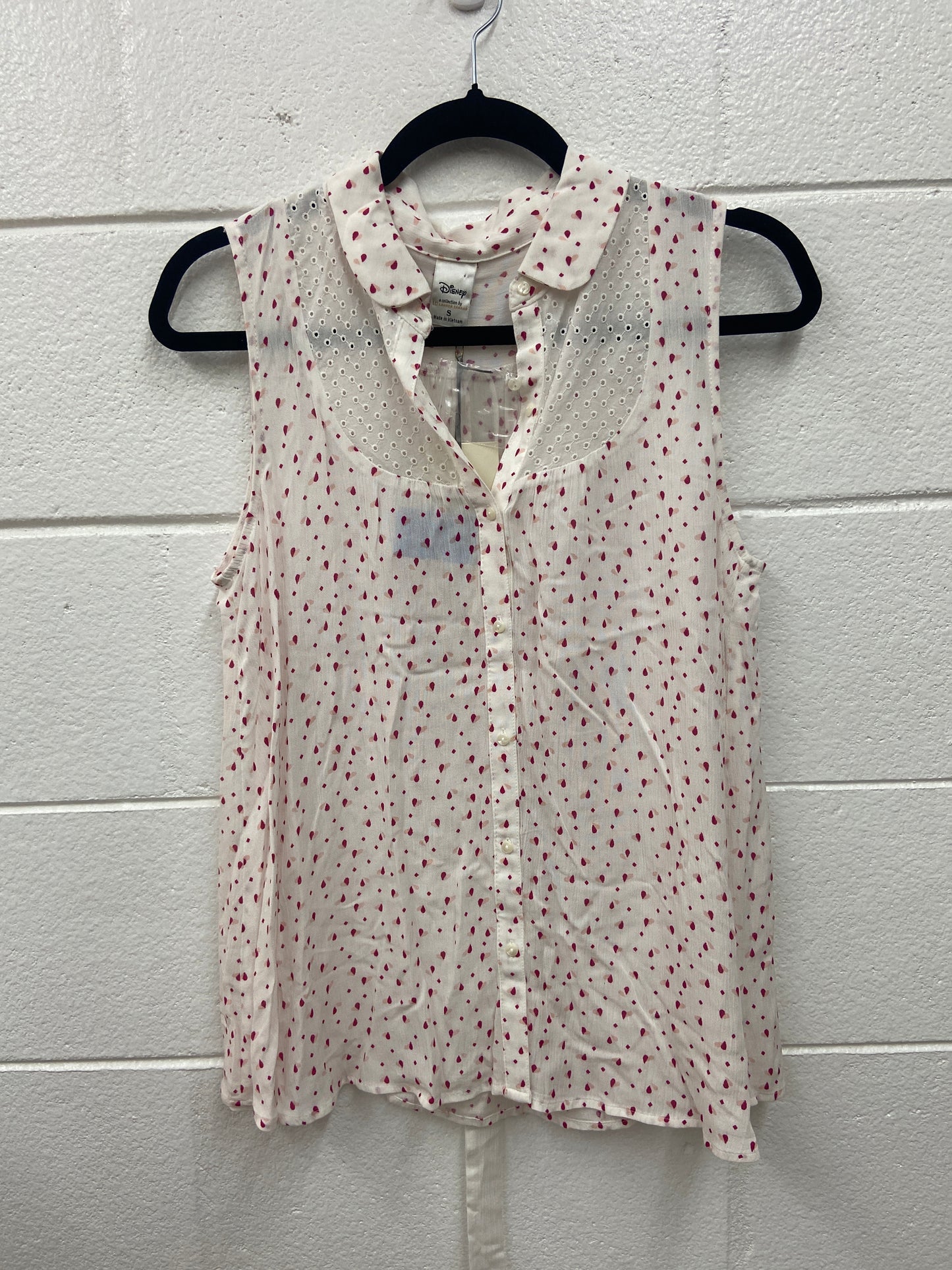 WOMENS DISNEY COLLECTION BY LAUREN CONRAD WHITE AND PINK TOP SMALL