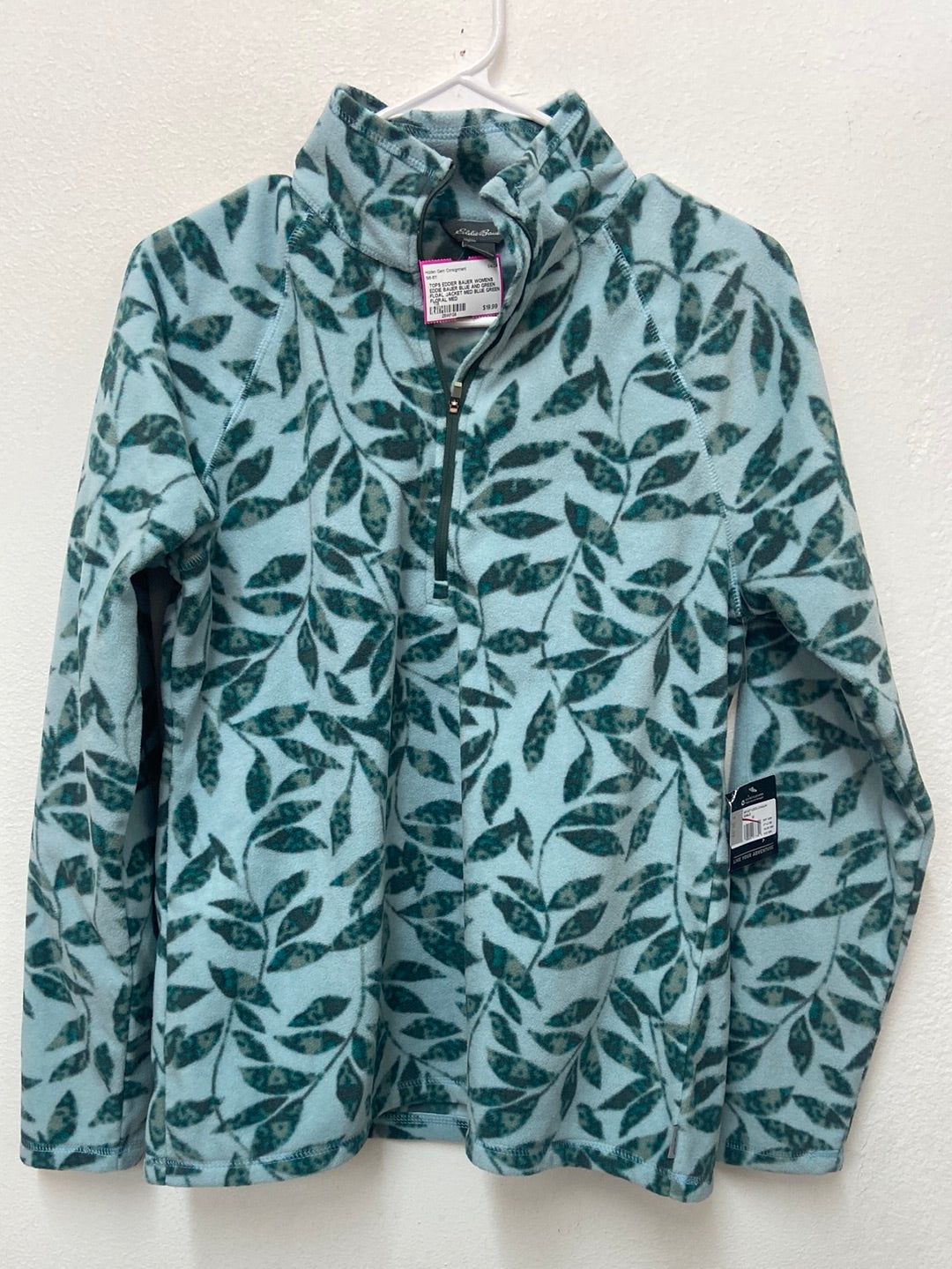 WOMENS EDDIE BAUER BLUE AND GREEN FLOAL JACKET MED