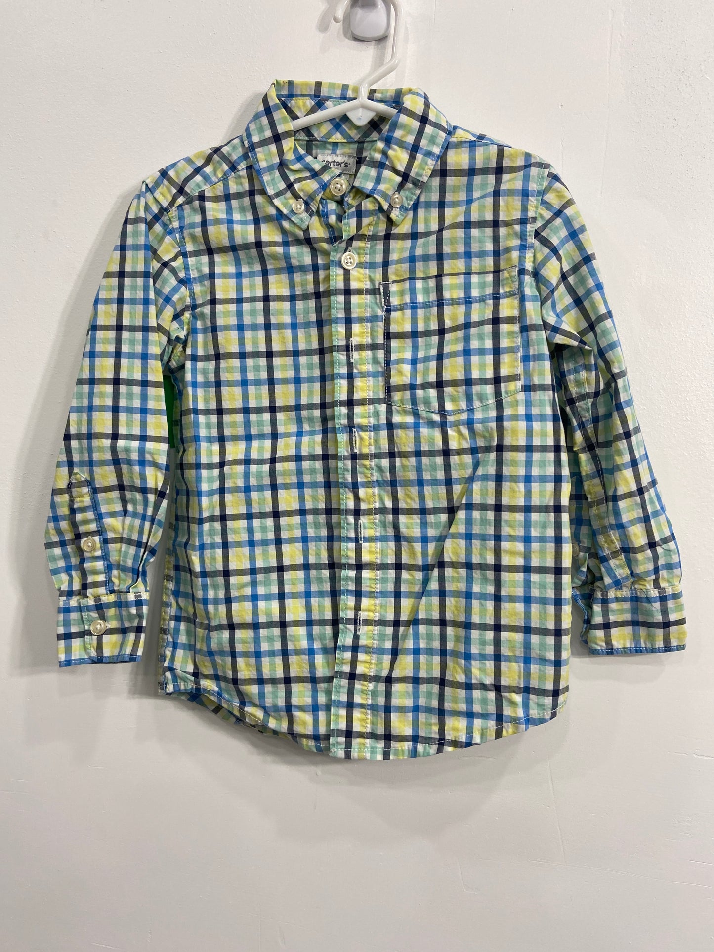 CARTERS 4T LS PLAID BUTTON UP TOP
