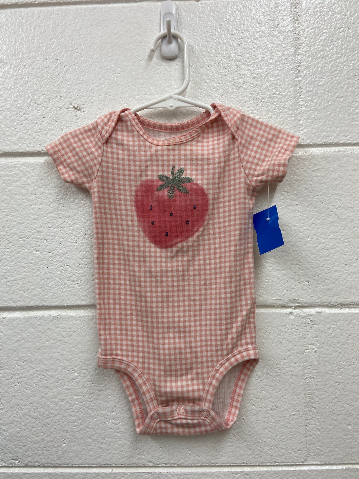 GIRLS 12M CARTERS STRAWBERRY GINGHAM ONESIE