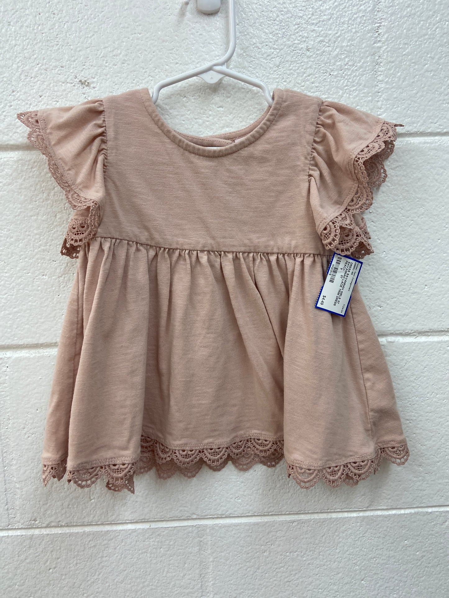GIRLS 3T SAVANNAH LACE TRIM DRESS