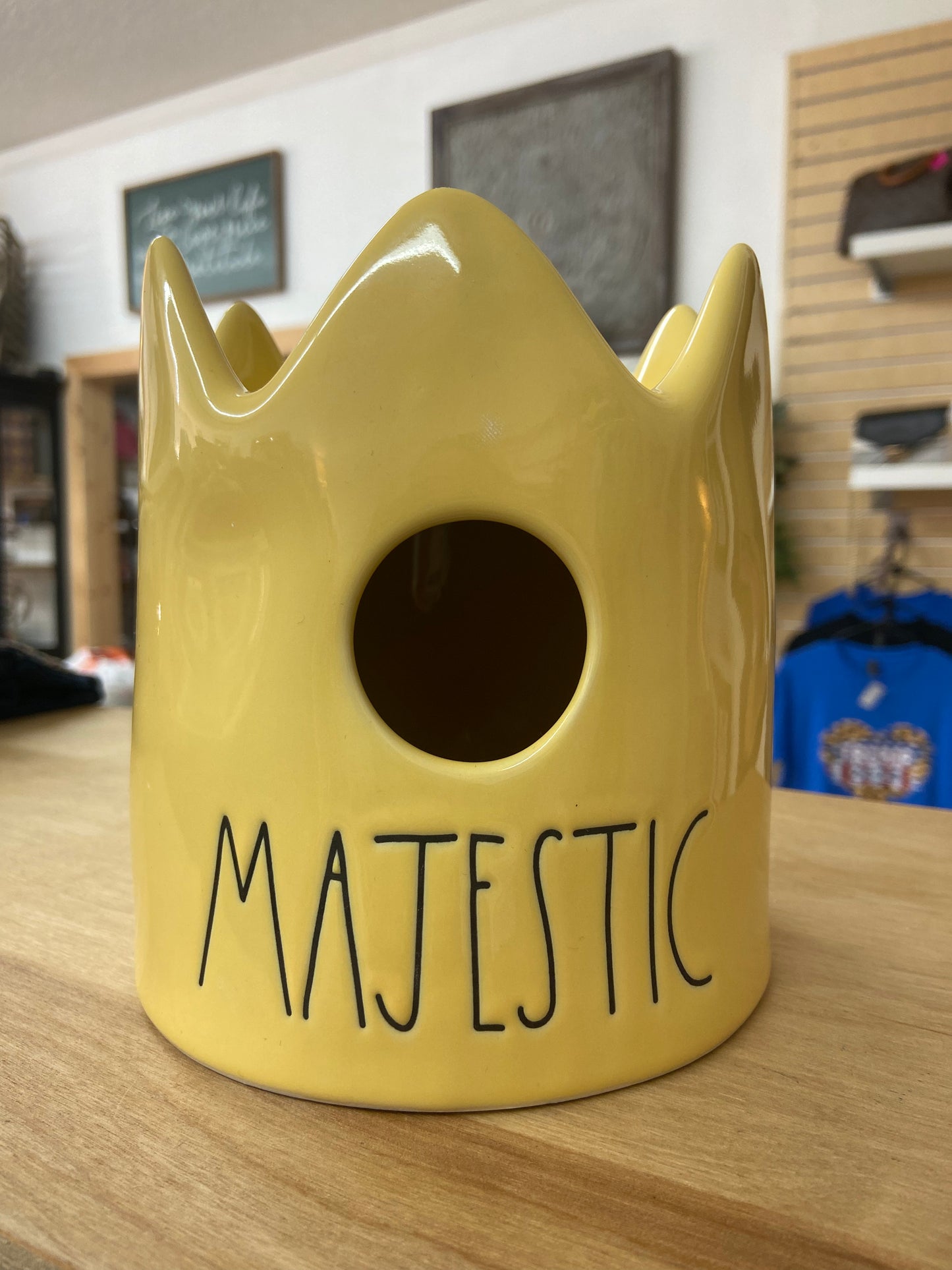 RAE DUNN YELLOW MAJESTIC BIRD HOUSE