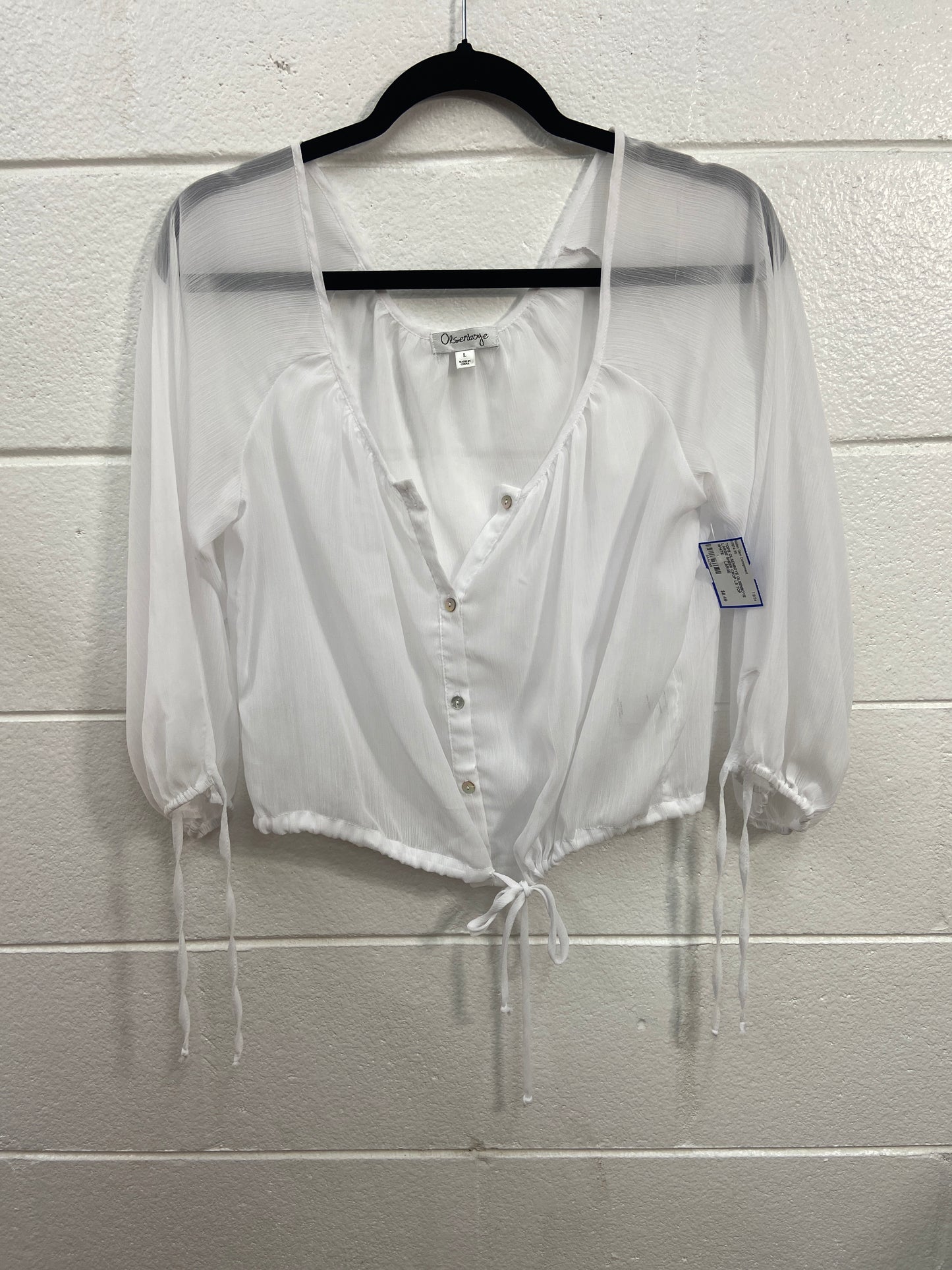 OLSENBOYE LARGE SHEER CROP LS TOP