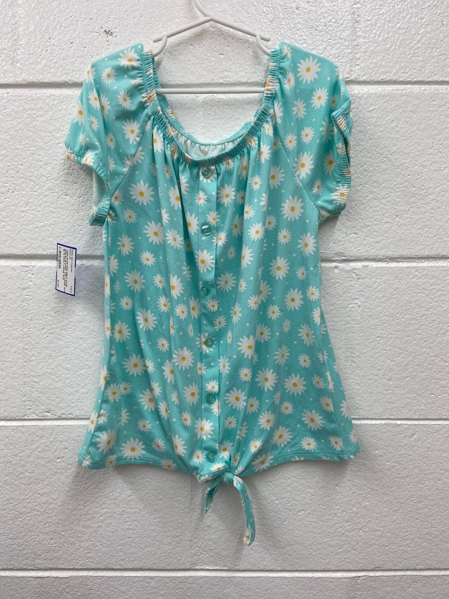 GIRLS STAR RIDE BLUE DAISY TOP LARGE 10/12