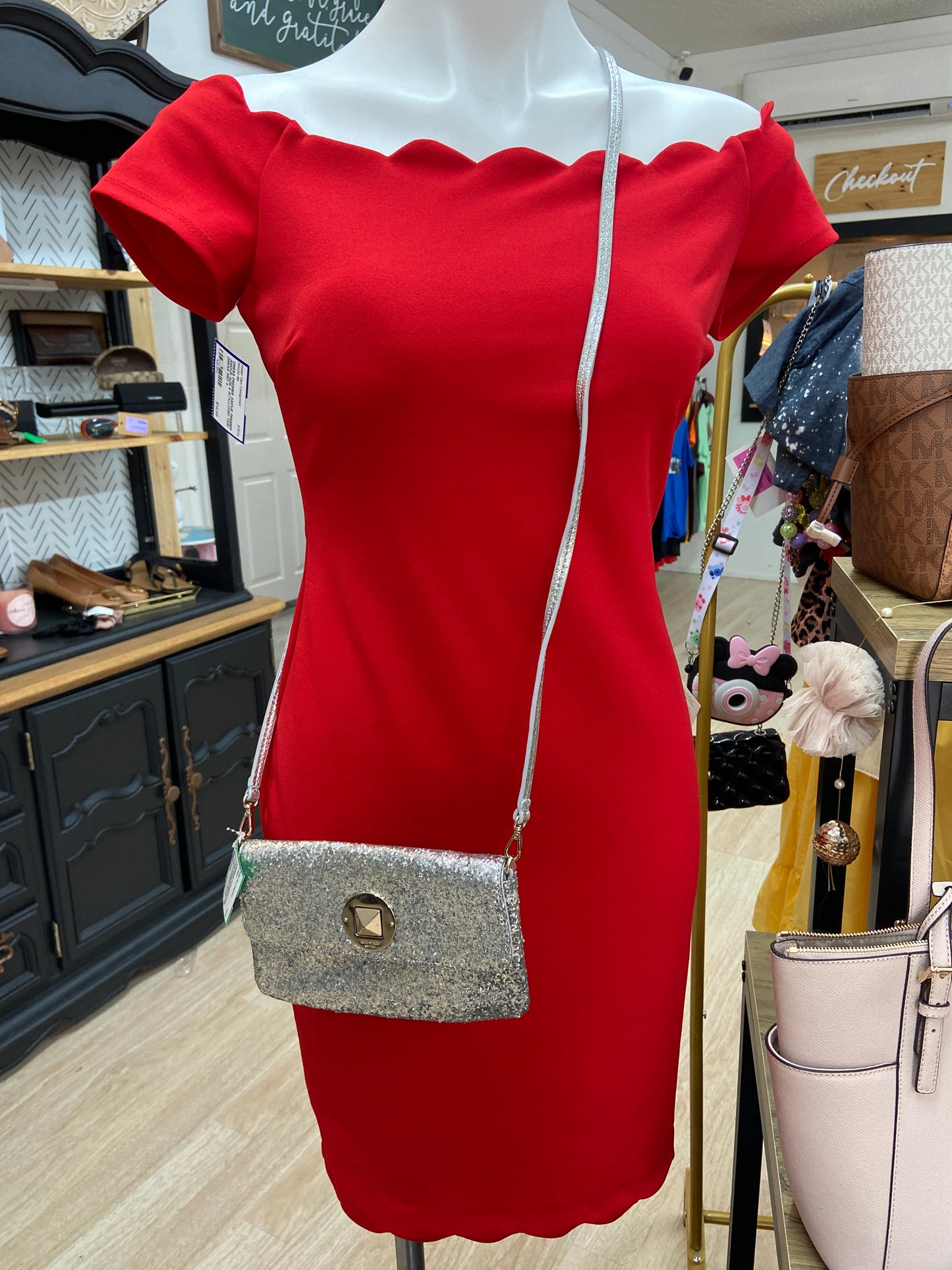 KATE SPADE SPARKLER MISSY GLITTER CLUTCH/CROSSBODY