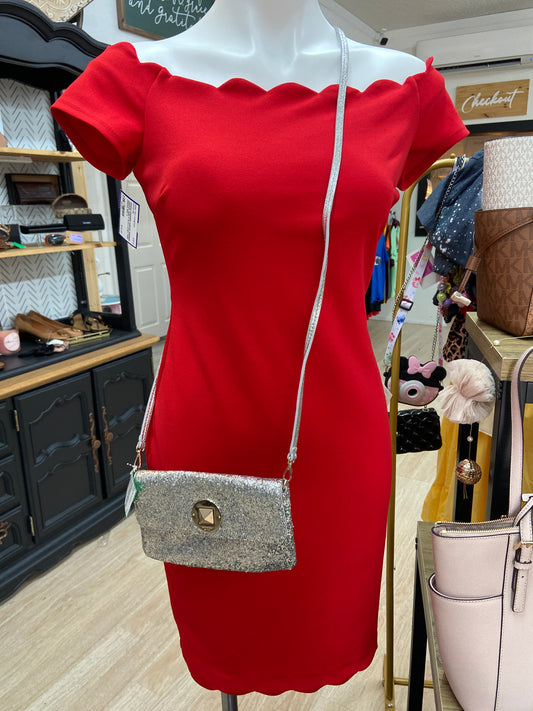 KATE SPADE SPARKLER MISSY GLITTER CLUTCH/CROSSBODY