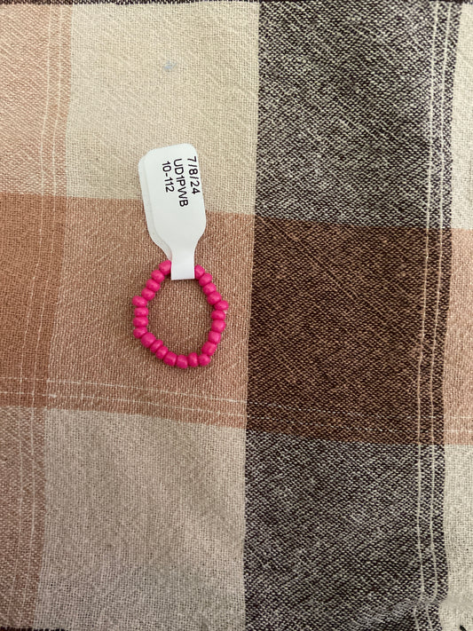 HOT PINK BEADED RING