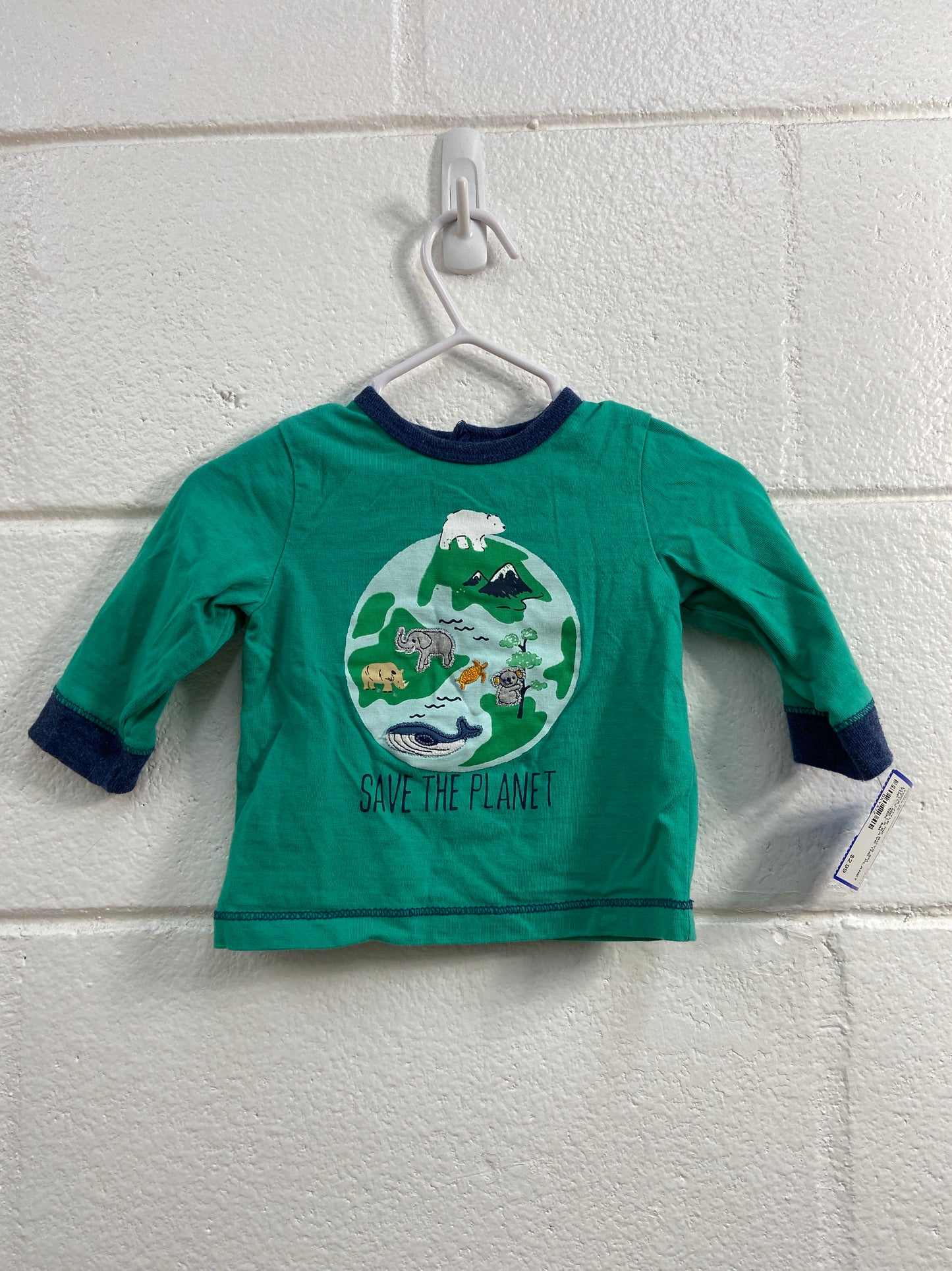 BOYS 6M LITTLE ME LS SAVE THE PLANET TOP
