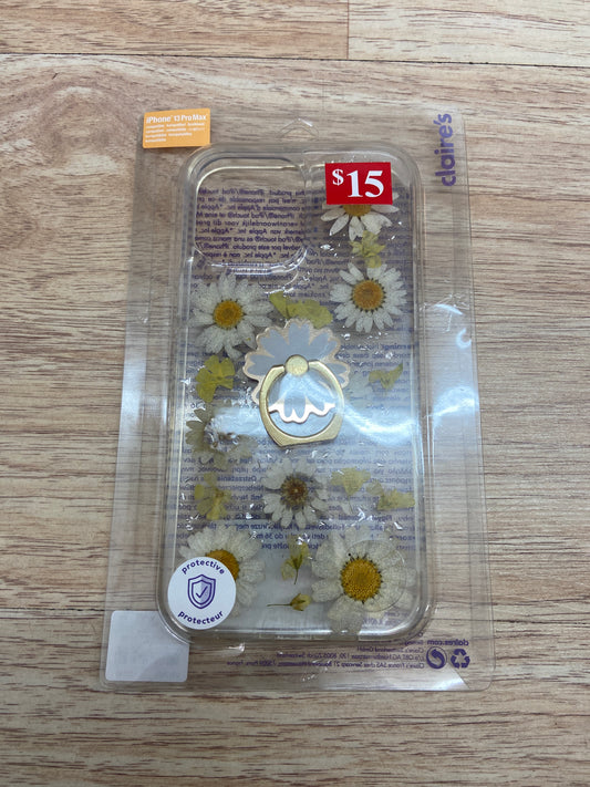 IPHONE 13 PRO MAX YELLOW/WHITE FLOWER AND CLEAR CASE