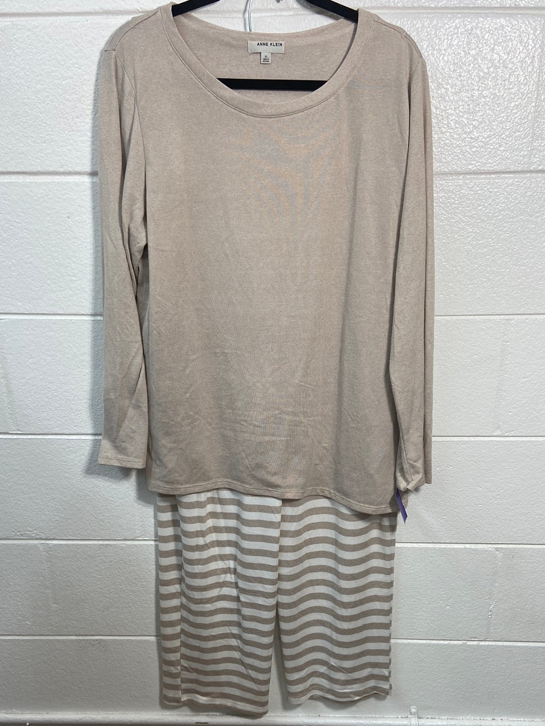 ANNE KLIEN XL 2 PC STRIPED BOTTOM PAJAMA SET