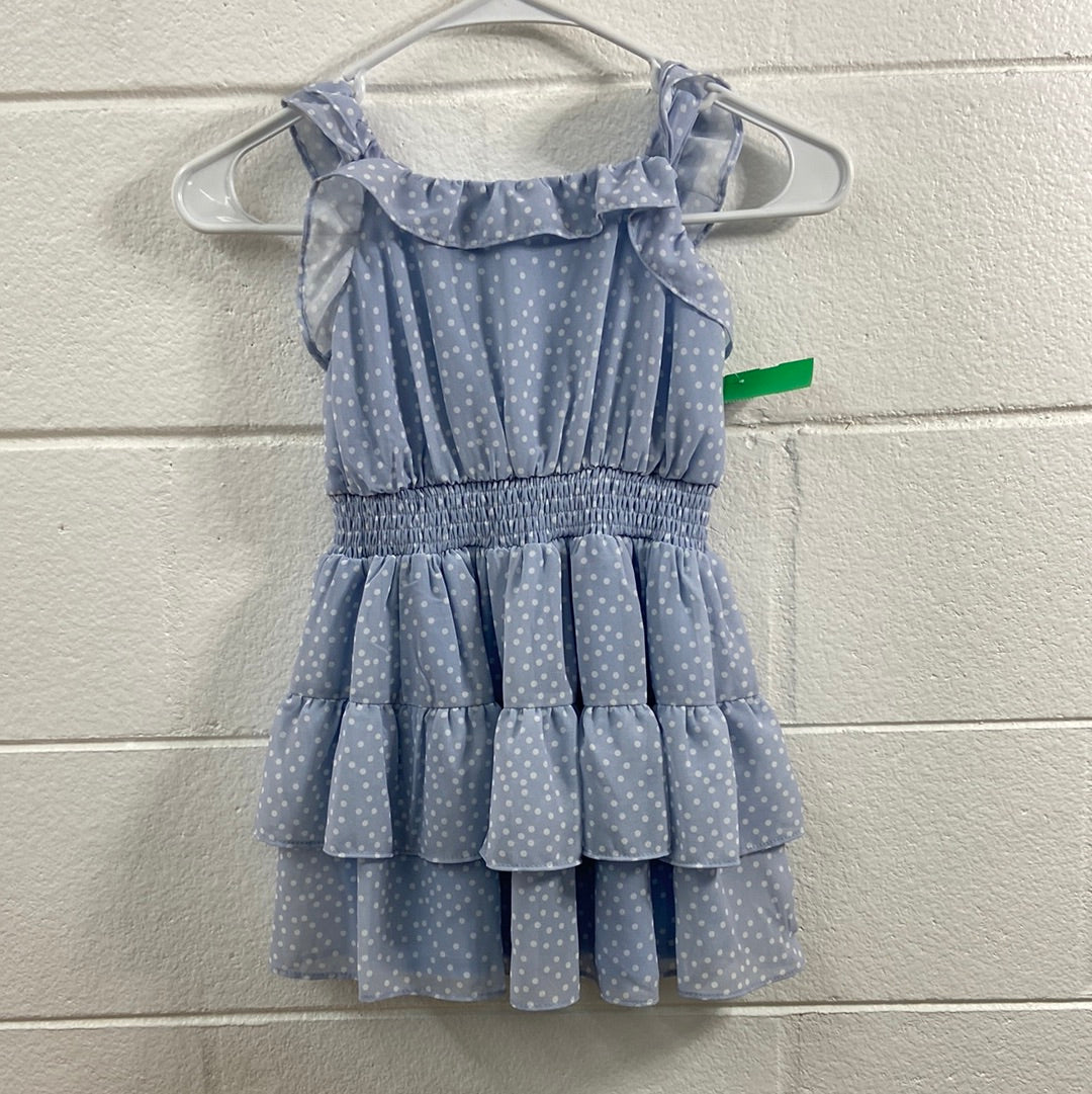 RARE EDITIONS 4T WHITE POLKA DOT DRESS