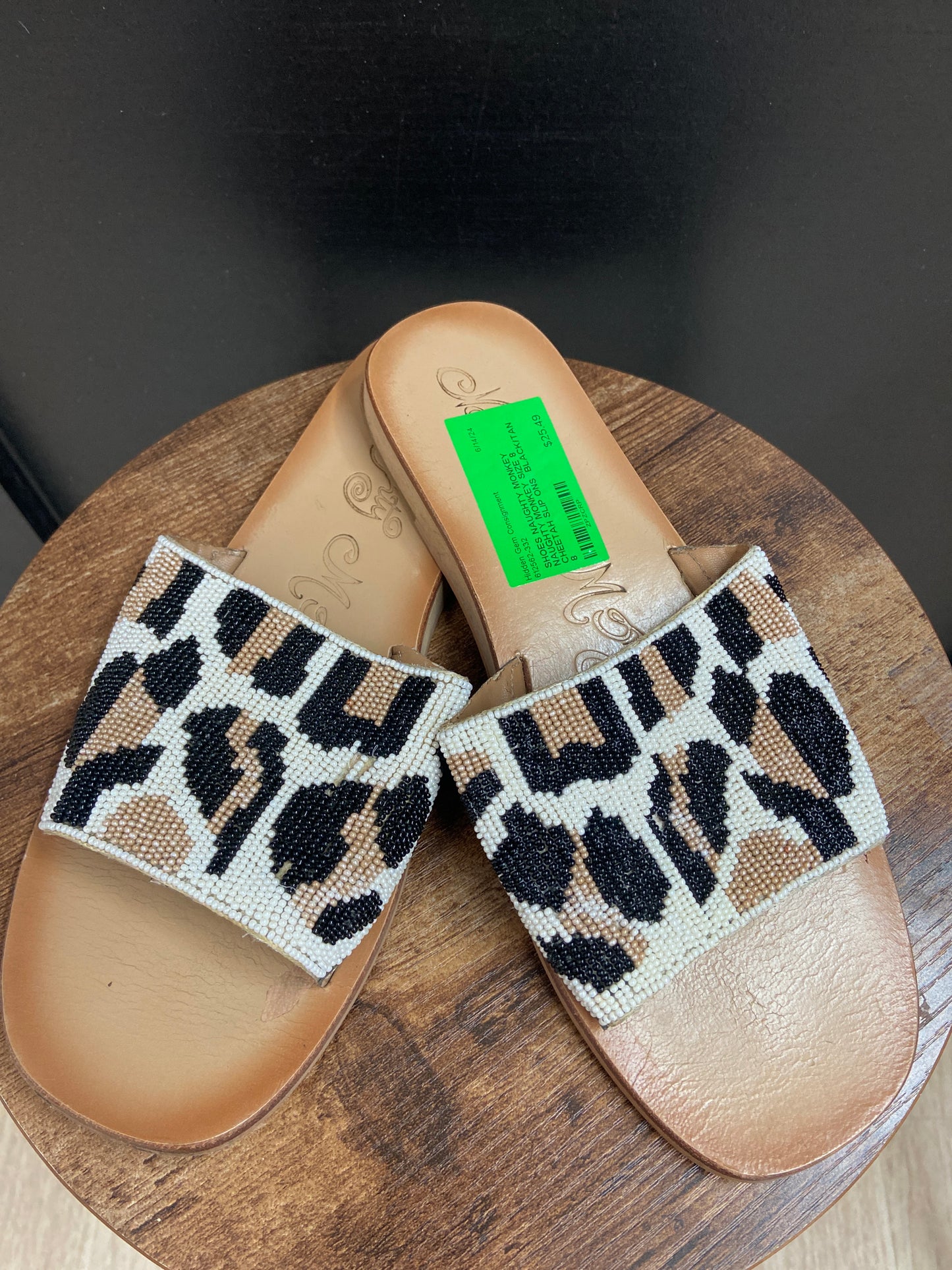 NAUGHTY MONKEY SIZE 8 CHEETAH SLIP ONS