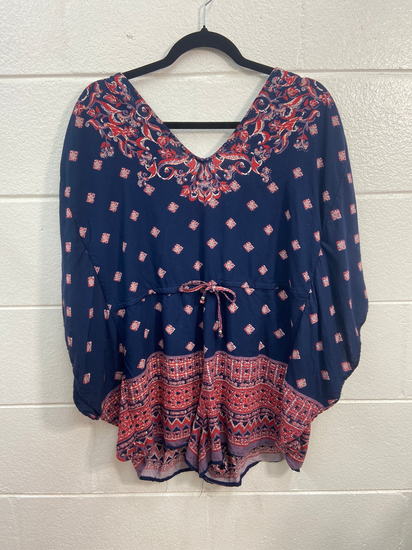 ANGIE LARGE FLORAL DRAWSTRING TOP