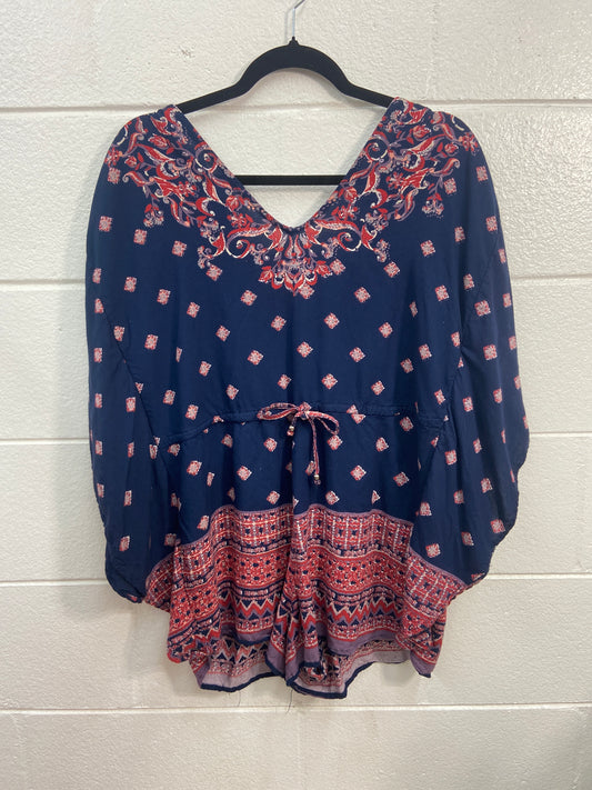 ANGIE LARGE FLORAL DRAWSTRING TOP