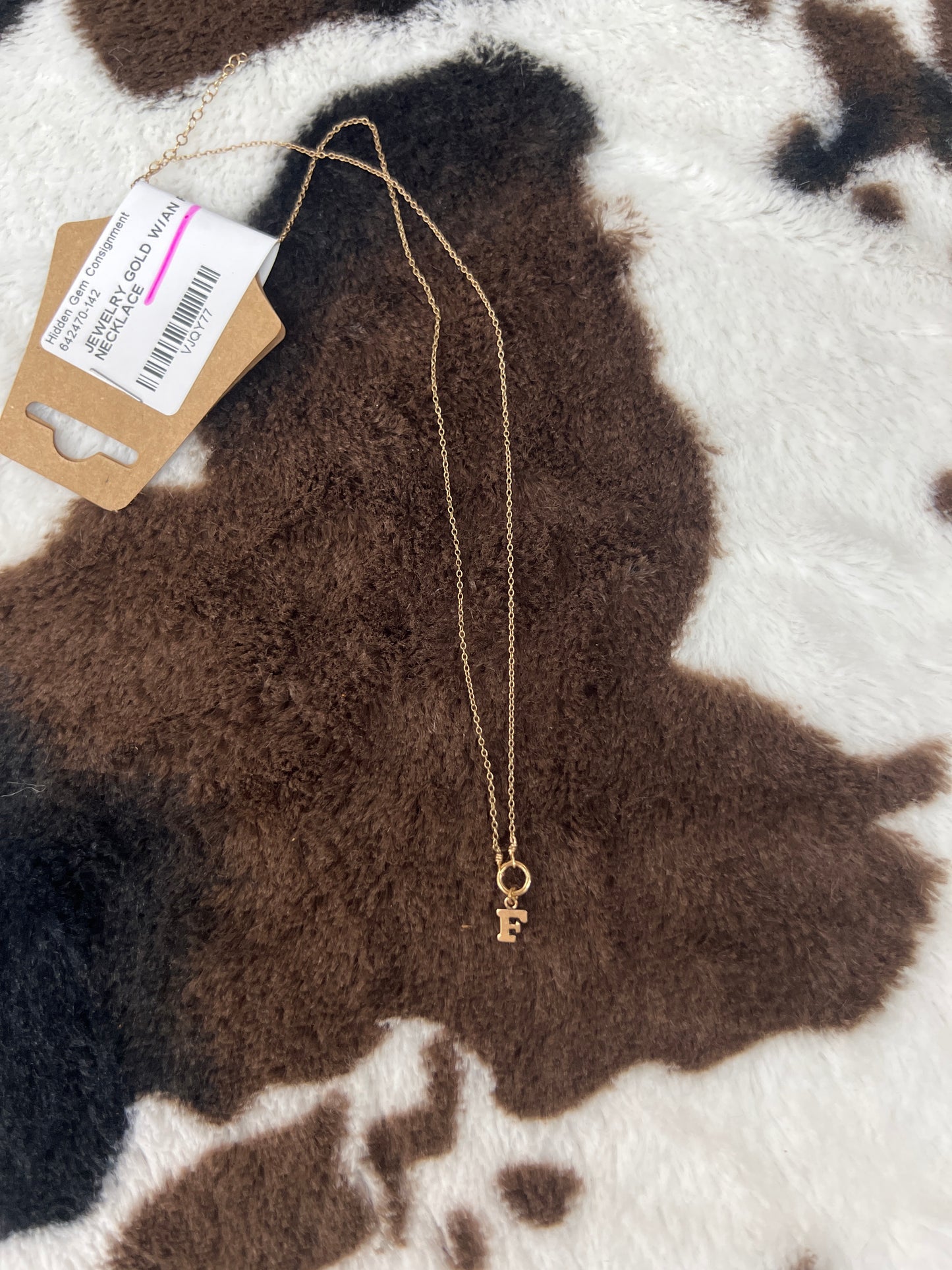 GOLD W/AN F INIITIAL NECKLACE