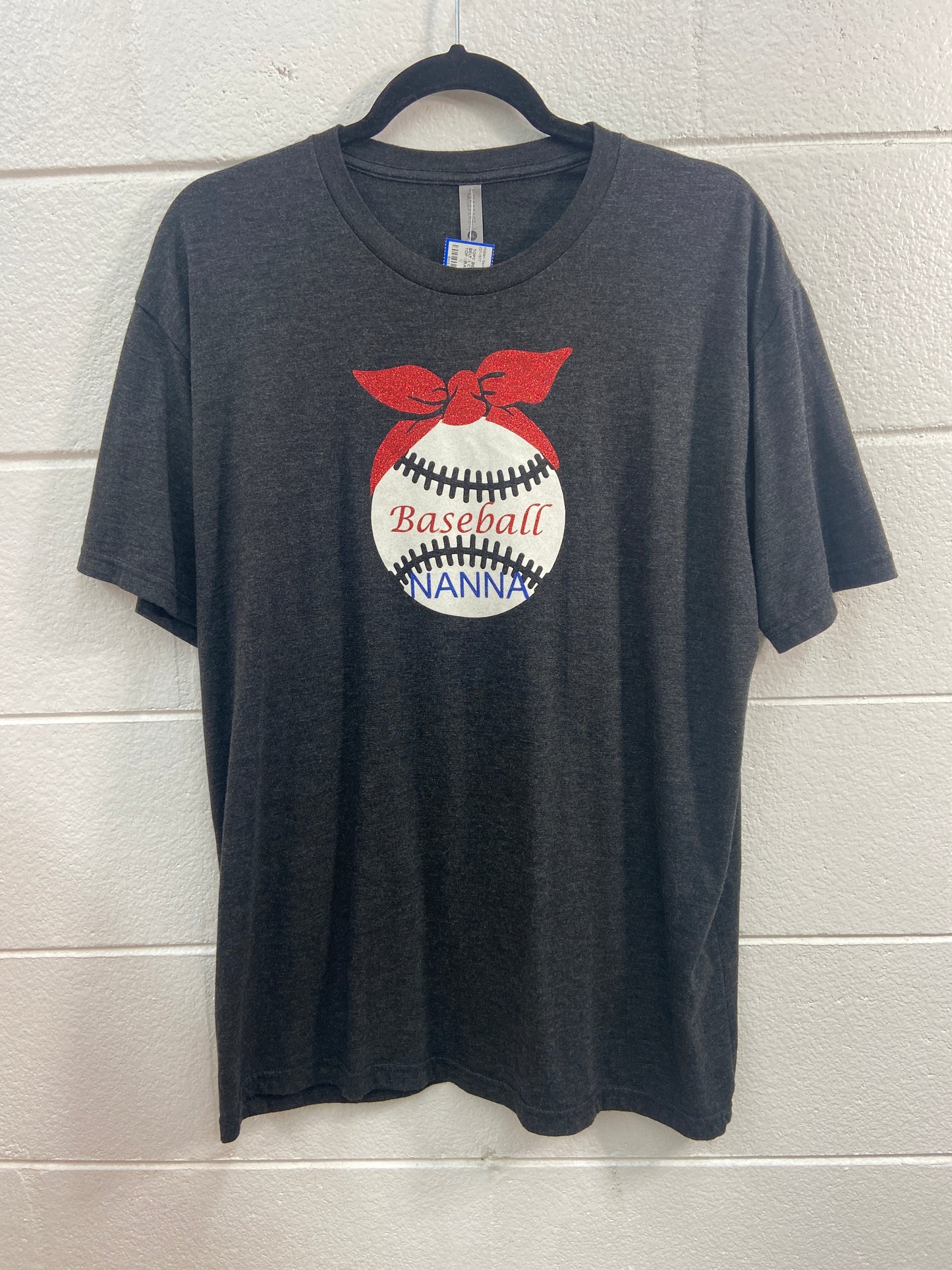 WOMENS BELLA CANVAS NANA BASEBALL TOP GRAY XL
