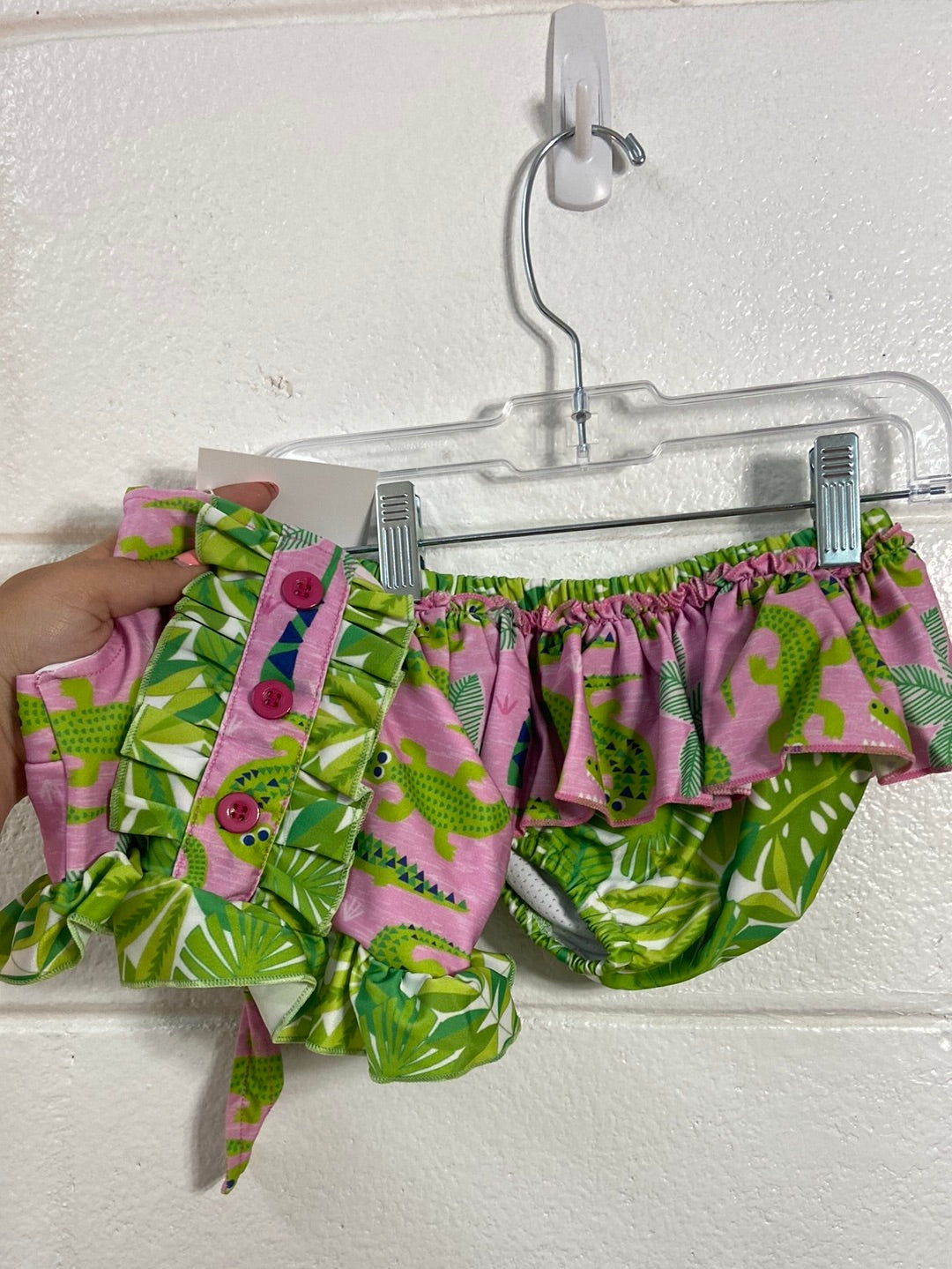GIRLS FOXTAIL LILIES CROCODILE SWIM SET SIZE 3T