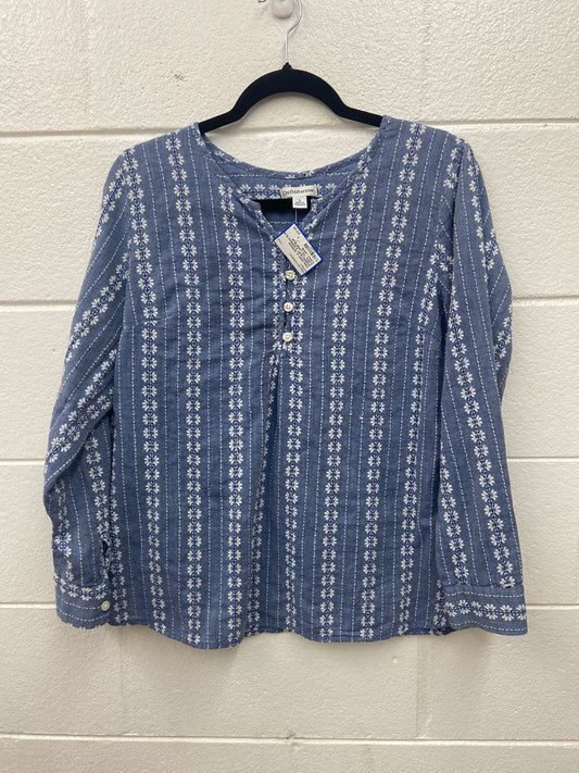 WOMENS CROFT & BARROW BLUE FLORAL TOP LARGE