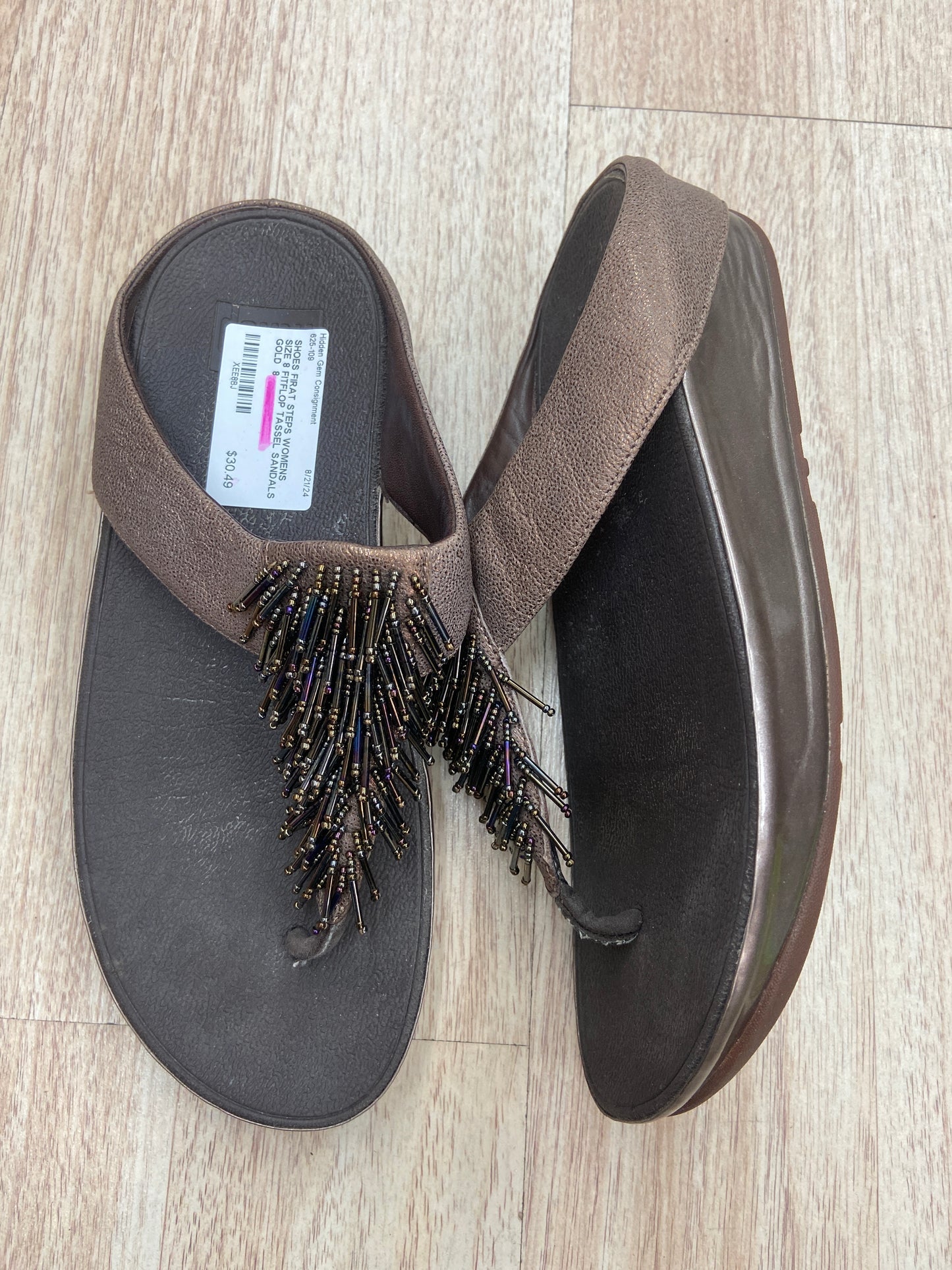 WOMENS SIZE 8 FITFLOP TASSEL SANDALS