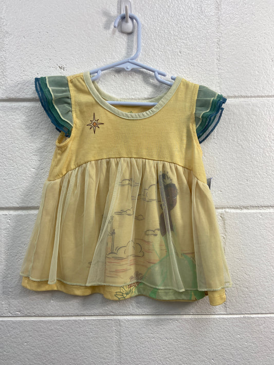 GIRLS DISNEY TIANA YELLOW TOP 4