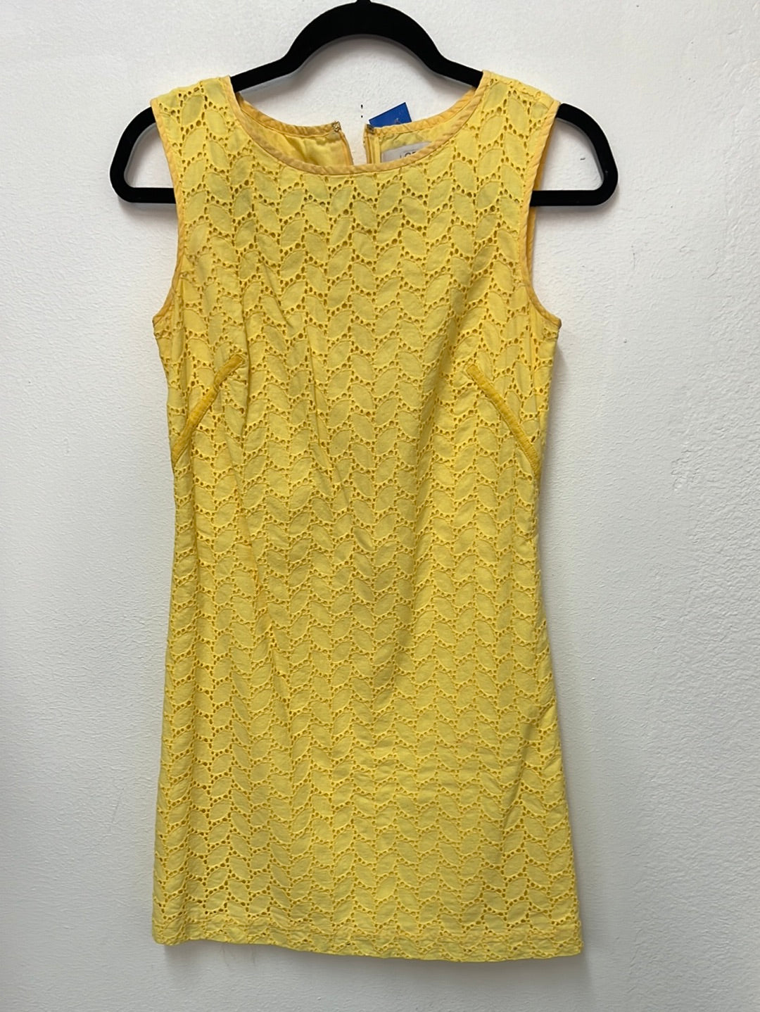 WOMENS LOFT YELLOW LACE DRESS 0