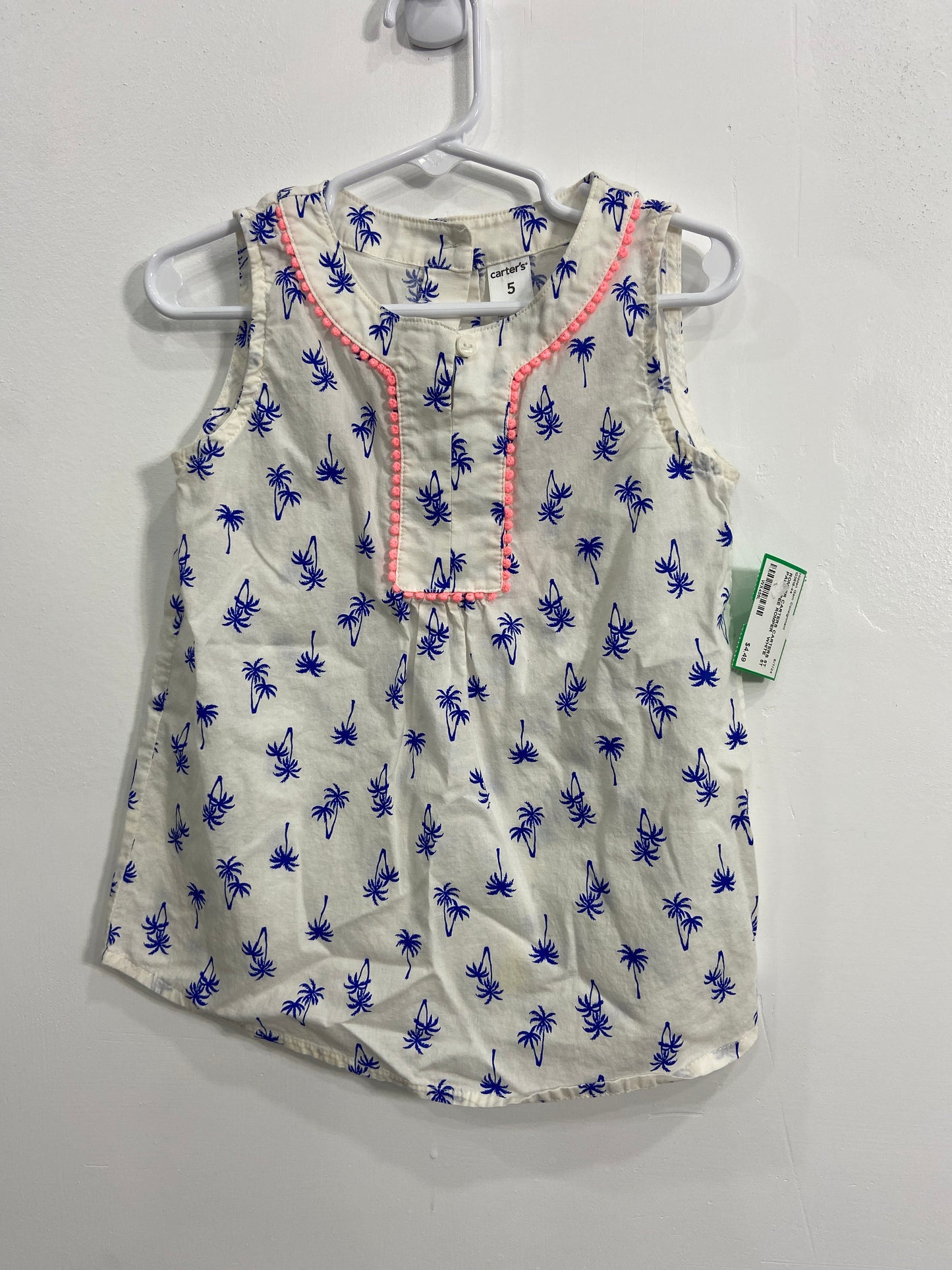 CARTERS 5T PALM TREE ROMPER