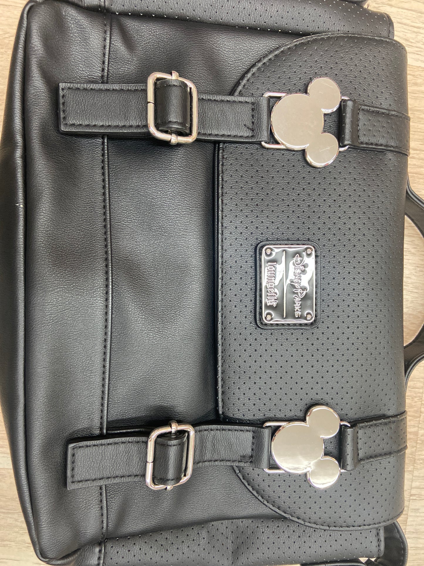 DISNEY LOUNGEFLY MICKEY PIN SADDLE SHOULDER CROSSBODY