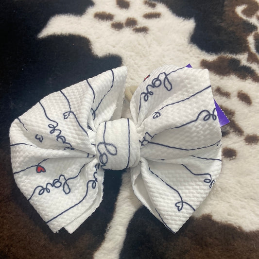 WHITE LOVE HEADBAND