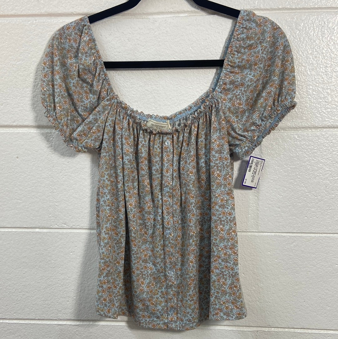 NO COMMENT XL OFF SHOULDER FLORAL TOP