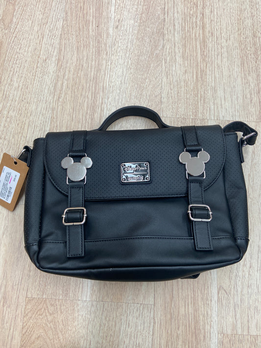 DISNEY LOUNGEFLY MICKEY PIN SADDLE SHOULDER CROSSBODY