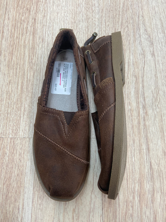 WOMENS SIZE 6 BOBS SKECHERS LEATHER SLIP ONS