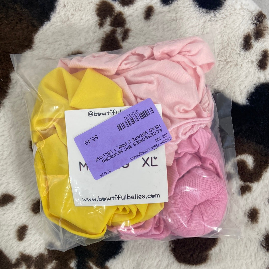 3PC NEWBORN HEAD WRAPS