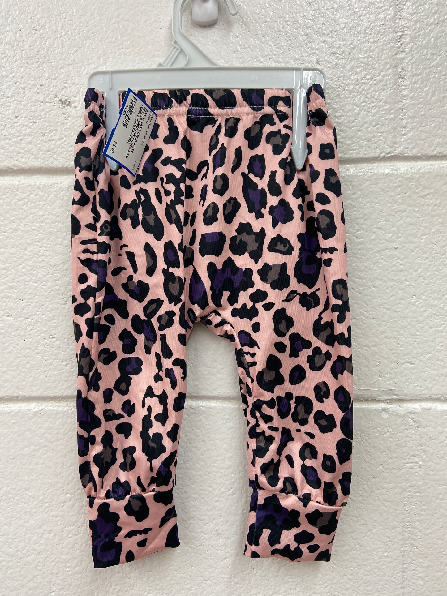 GIRLS SHIEN PURPLE CHEETAH PANTS 6/9M