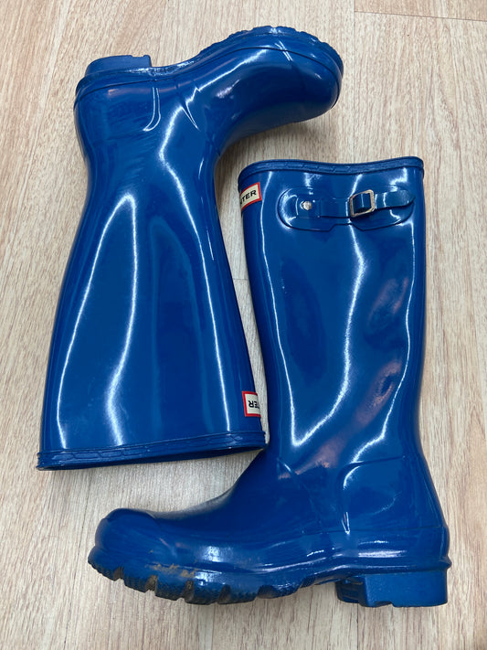 HUNTER BLUE RUBBER WOMENS BOOTS SIZE 6