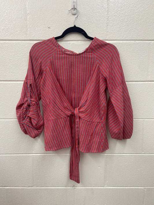 WOMENS ROOMATES RED STRIPE TOP MED