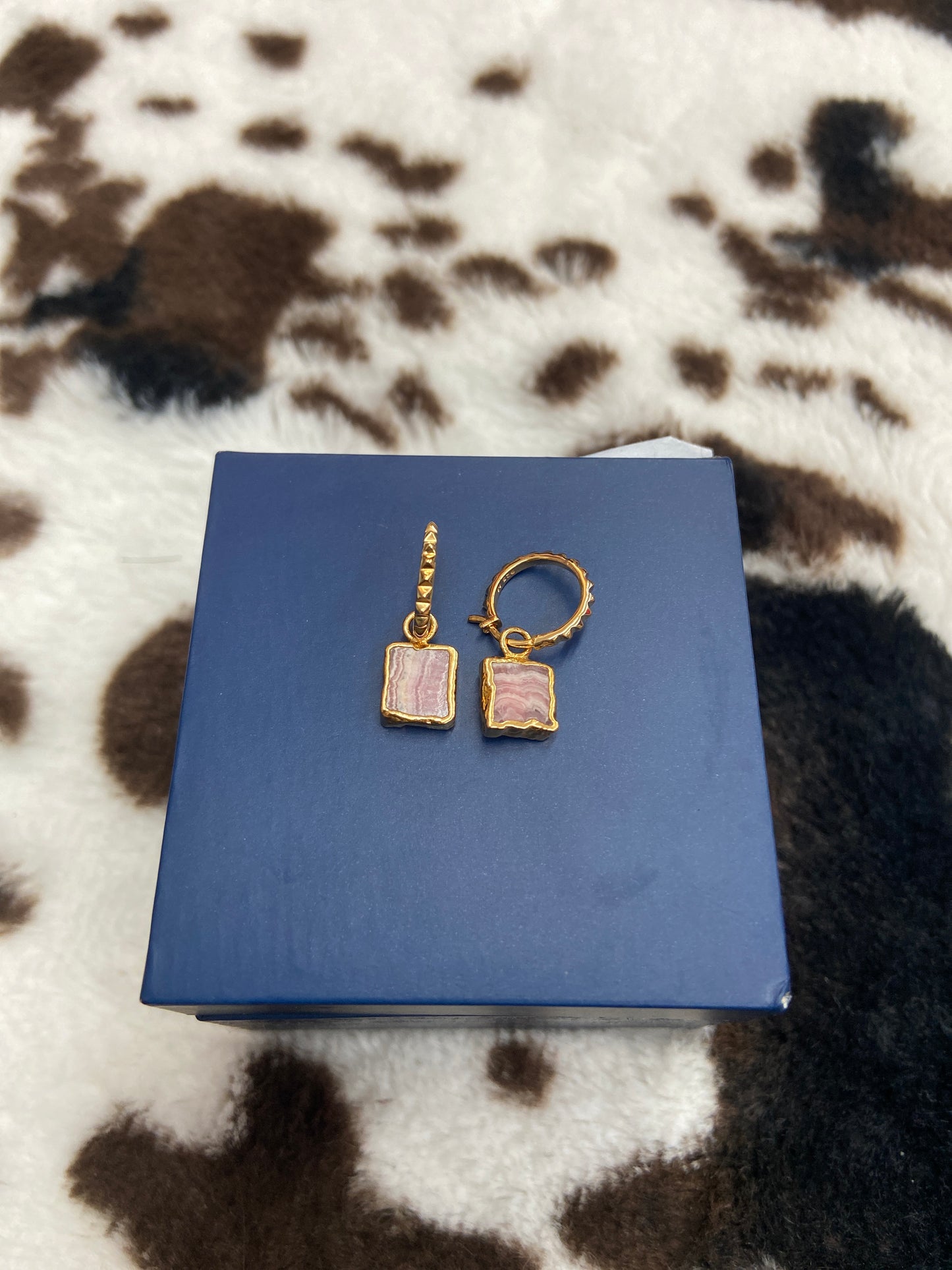 MISSOMA MINI PYRAMID CHARM MOONSTONE HOOP EARRINGS