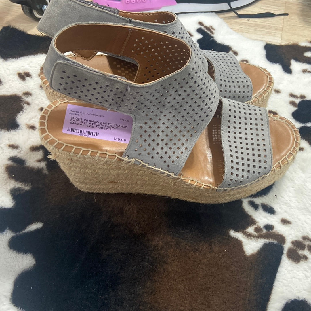 FRANCO SARTO PLATFORM WEDGE SANDAL SIZE 7