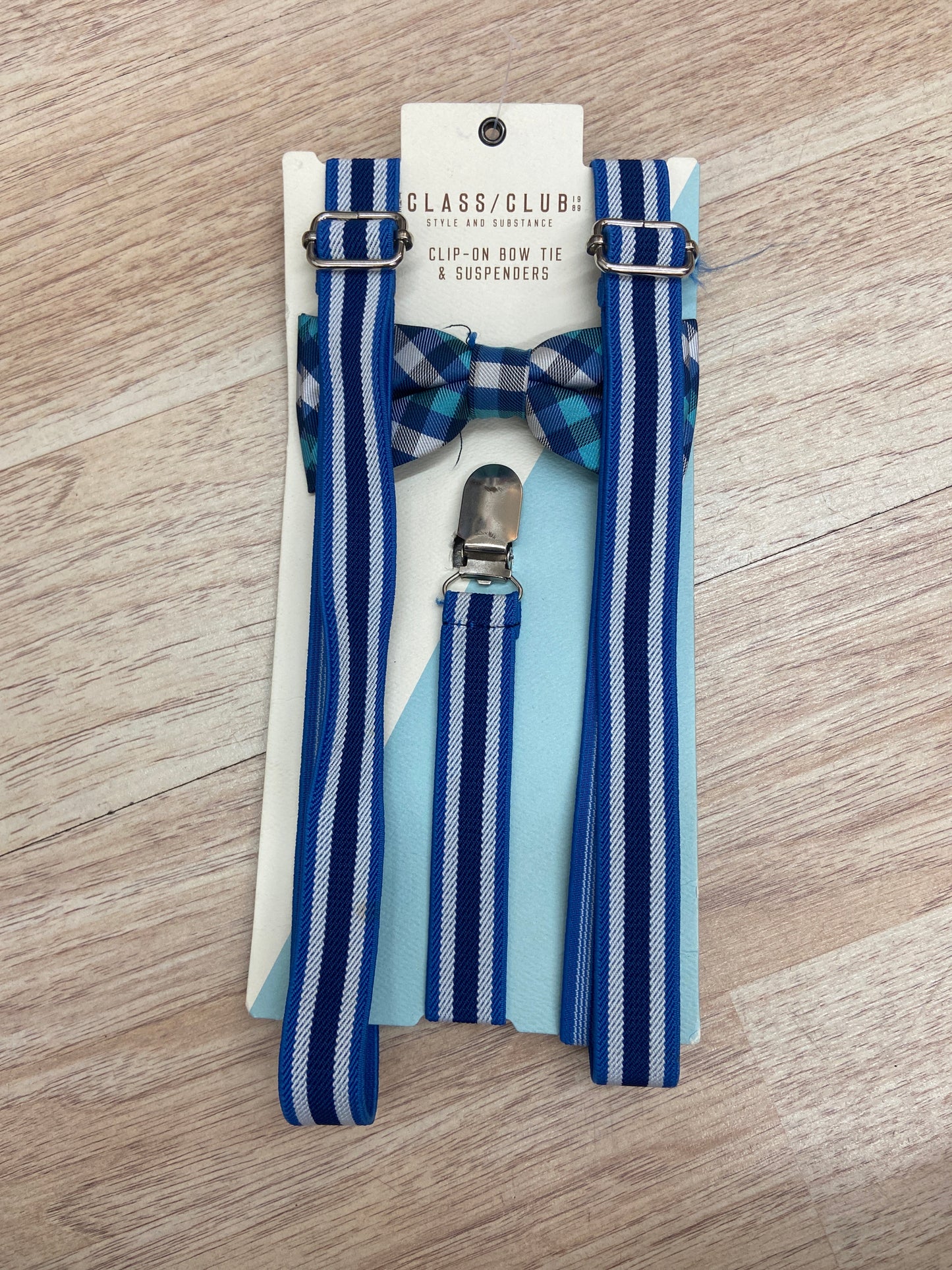 CLASSIC CLUB CLIP ON BOW TIE AND SUSPENDERS