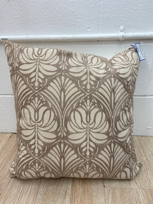 BEIGE FEATHER DOWN SQUARE PILLOW