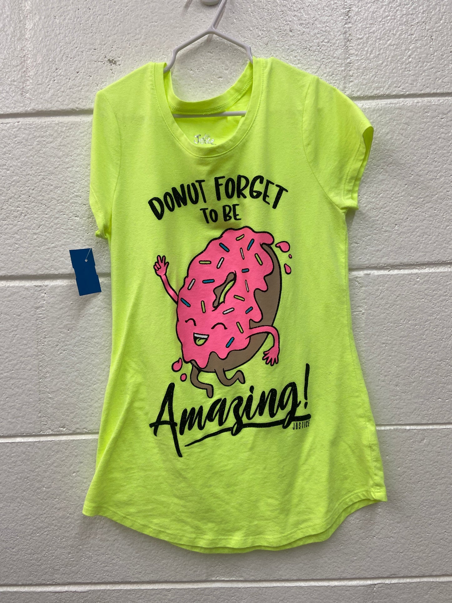 GIRLS JUSTICE LIME GREEN TOP 12