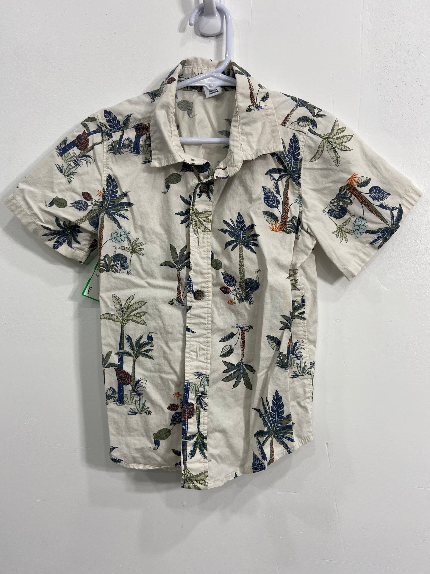 OLD NAVY 4T PALM TREE BUTTON UP