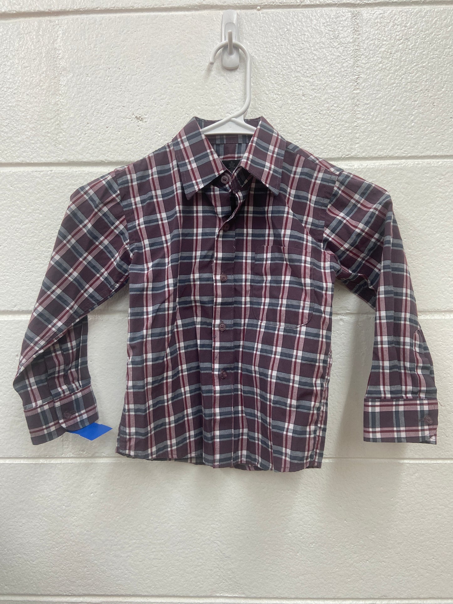 BOYS 5T VITTORINO LS PLAID TOP